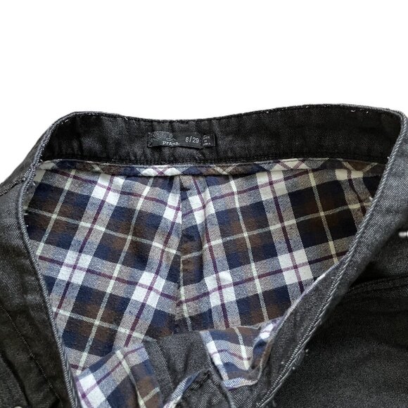 Prana Boyfriend Fit Jeans Mid-Rise Straight Flannel Lined Charcoal Black Denim - Picture 4 of 10